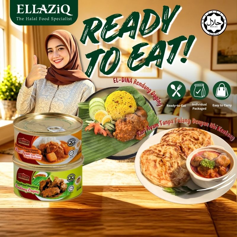 [HALAL] El-Dina Boneless Curry Chicken / Boneless Rendang CaraBeef 300g