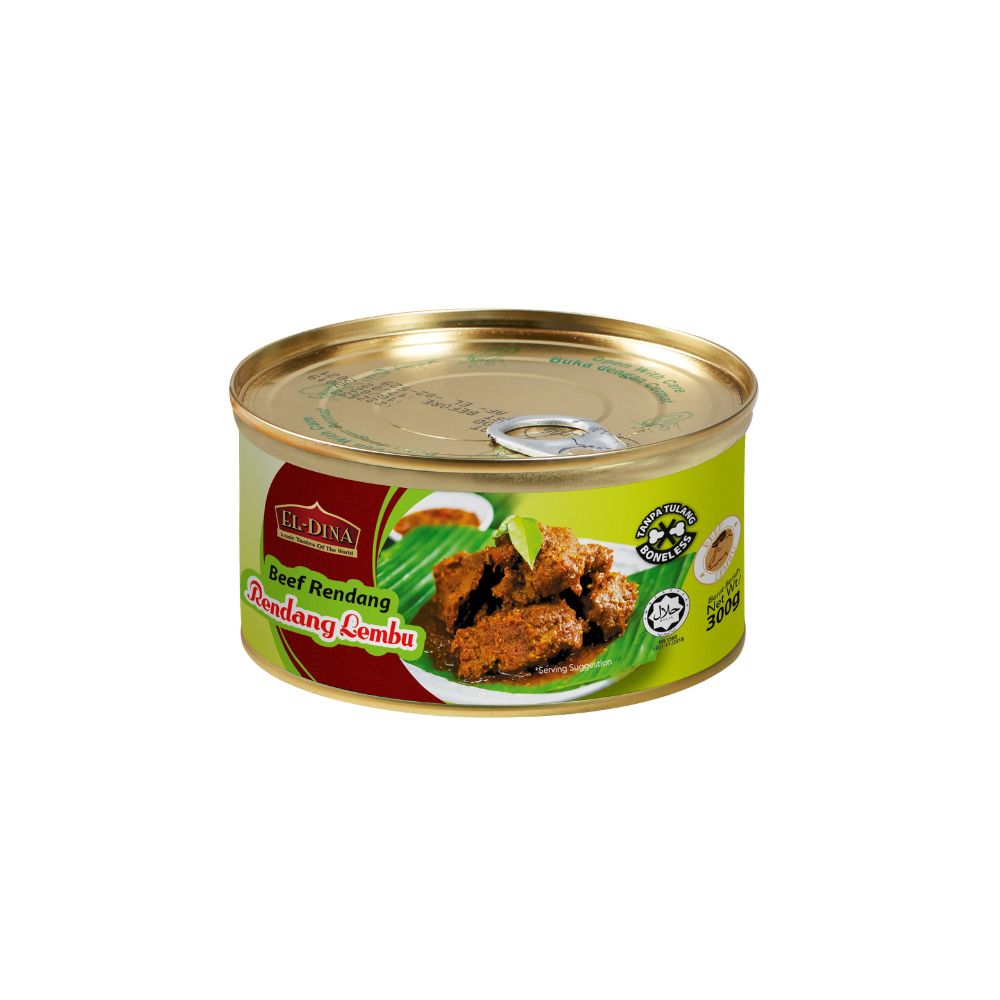 El-Dina Boneless Curry Chicken / Boneless Rendang Beef 300g Ready to Eat (Halal)
