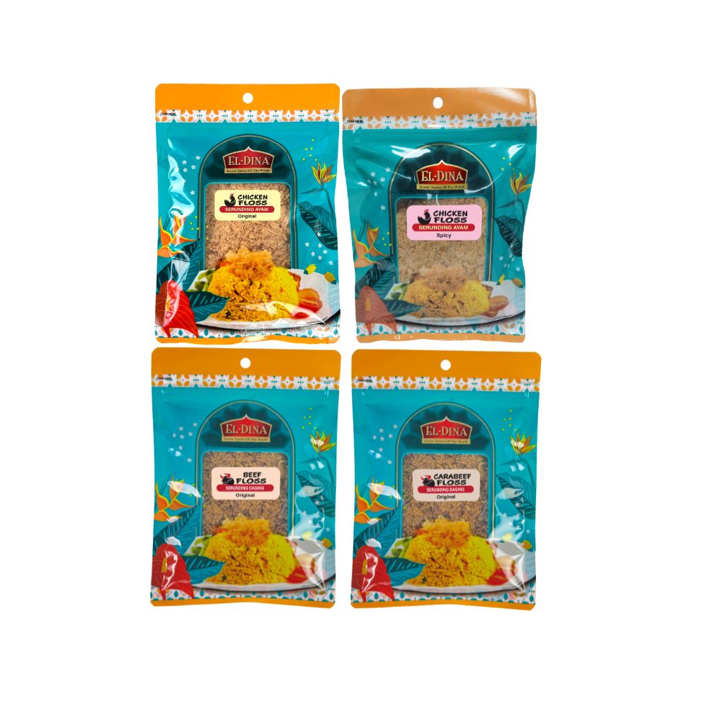El-Dina Chicken Floss / Spicy Floss / Beef Floss / CaraBeef Floss 80g Ready to Eat (Halal) Ready Stock