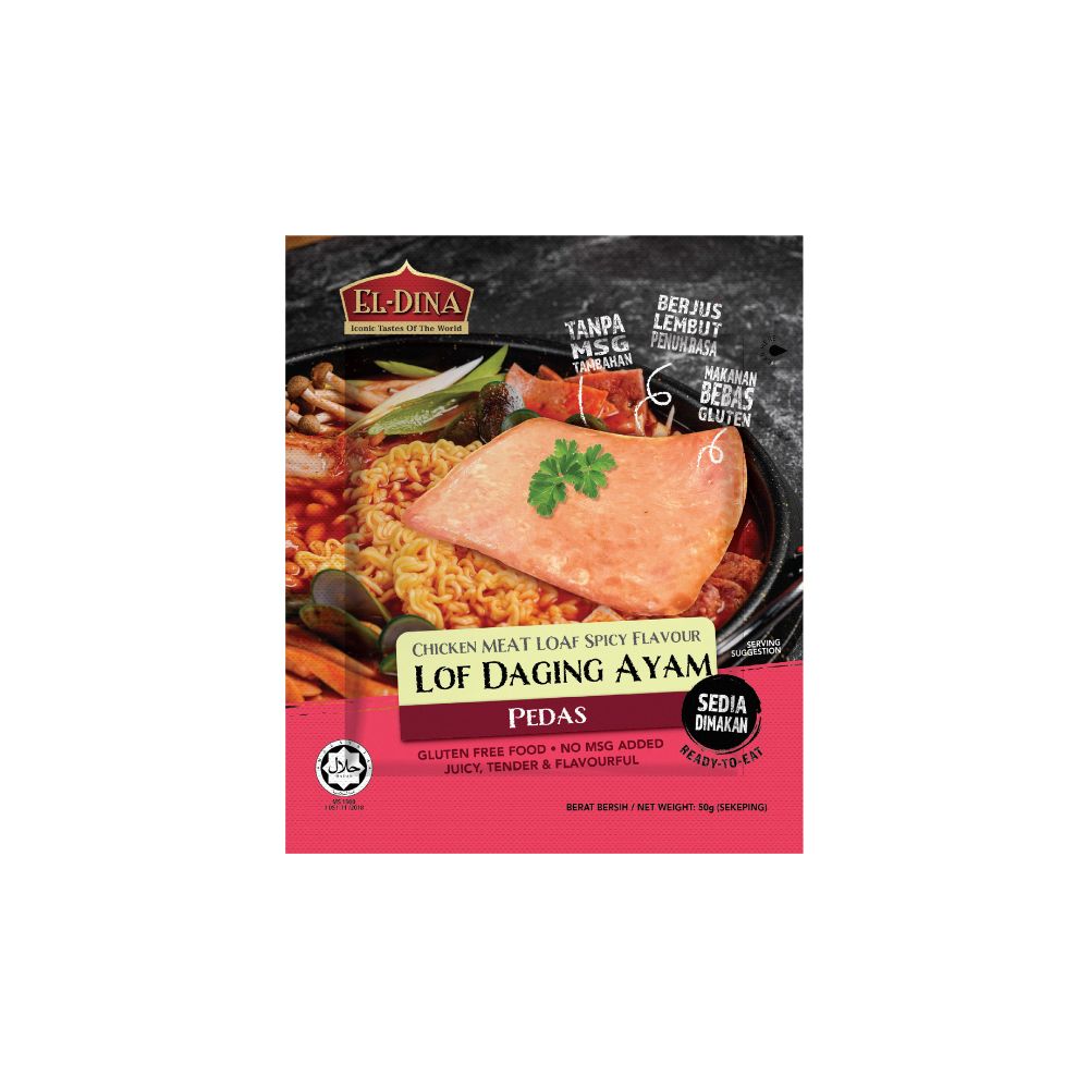 El-Dina Chicken Toast Original / Blackpepper / Meat Loaf Original / Spicy 50g Ready to Eat (Halal) No MSG added, Gluten Free